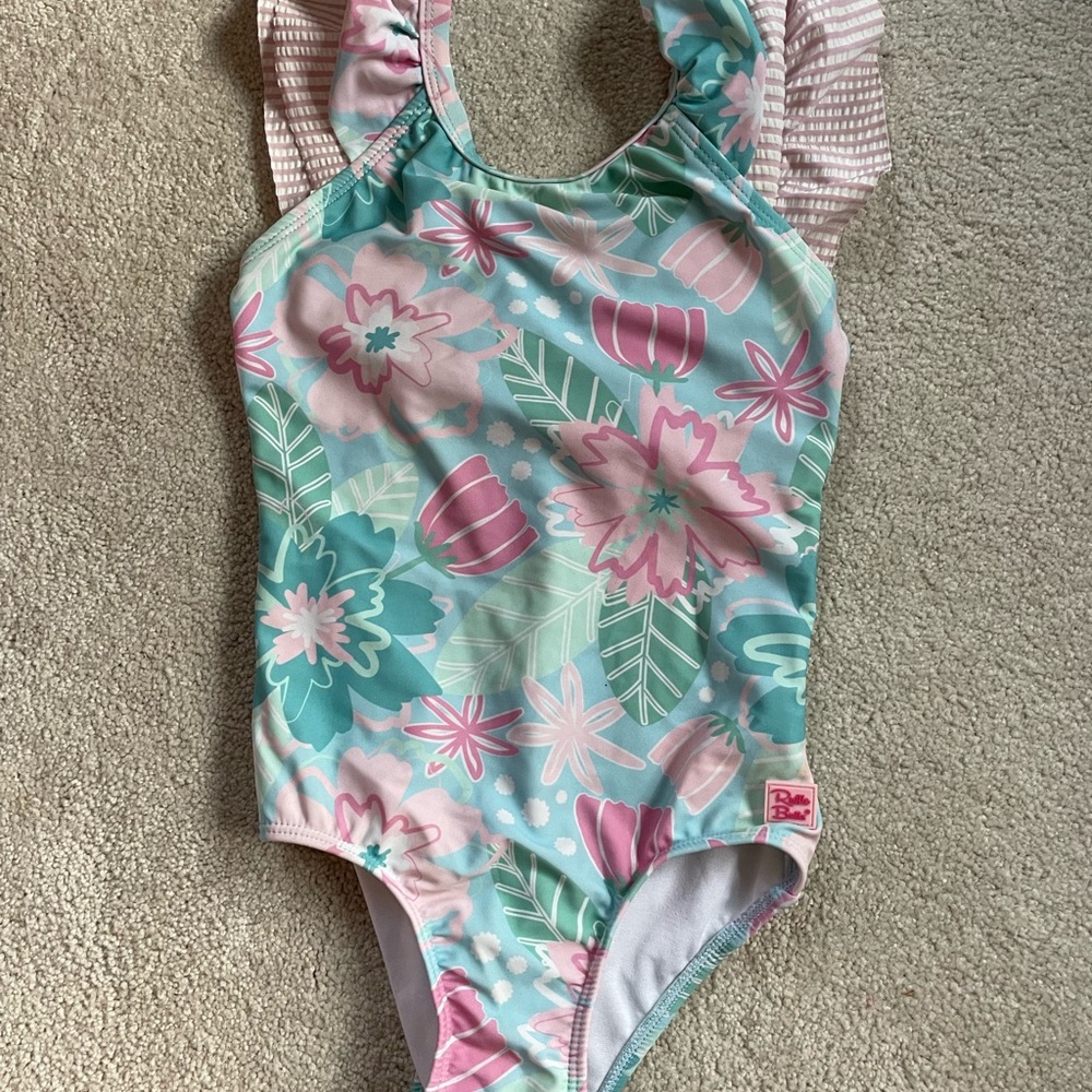 Floral Rufflebutts One-Piece Swimsuit. Size 6.